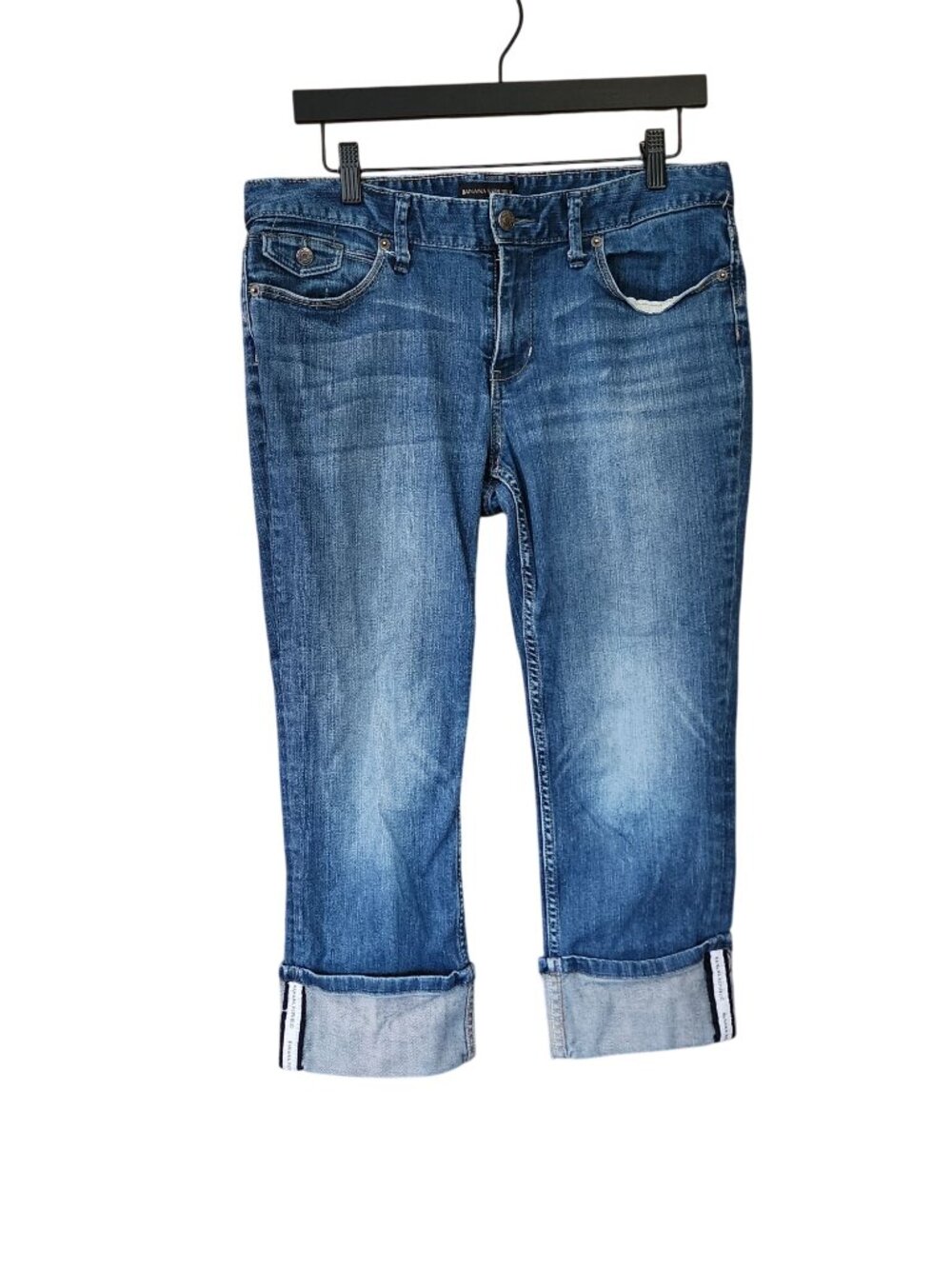 Banana Republic denim capri jeans cuffed hems Womens Size 30/10R
